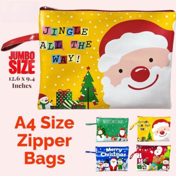 A4 Size Zipper Bag Christmas Theme (Assorted Color, MOQ 4)
