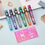 Sparkle Tattoo Fashion Angels Body Art Pen Supplies Temporary gel pens Kit with Stencil (No. 8806, MOQ 6) - Image 5