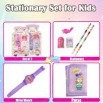 Kawaii Stationary Kit for Kids with Pencils, Small Purse with Wrist Watch, Sharpener for Kids, Erasers for Kids (No. 9005, MOQ 4) - Image 4
