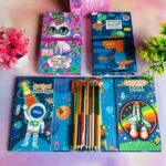 Cartoon Colouring Book with 8 Colour Pencils, Art and Craft Book Set(No. CB-85, Assorted Prints, MOQ 4) - Image 2