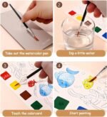 Cartoon Theme Watercolor Painting Books for Kids Activity with 1 Paint Brush (No. 268, Assorted Prints, MOQ 12) - Image 2