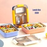 Stainless Steel Insulation Portable BPA Free Leak-Proof 3 Grid Capacity Bento Lunch Box for Kids, 800ML (No. 2559, MOQ 3)