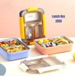 Stainless Steel Insulation Portable BPA Free Leak-Proof 3 Grid Capacity Bento Lunch Box for Kids, 800ML (No. 2559, MOQ 3)