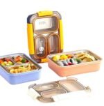 Stainless Steel Insulation Portable BPA Free Leak-Proof 3 Grid Capacity Bento Lunch Box for Kids, 800ML (No. 2559, MOQ 3) - Image 3