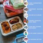 Stainless Steel Insulation Portable BPA Free Leak-Proof 3 Grid Capacity Bento Lunch Box for Kids, 800ML (No. 2559, MOQ 3) - Image 5