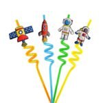 Curly 4 PCS set Reusable Straws Smoothie Drinking Straws (No. SB-030, Assorted Prints, MOQ 6) - Image 3