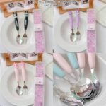 2 Pcs Sanrio Theme Kuromi Steel Spoon and Fork Set (No. SB-097, Assorted Color, MOQ 4)