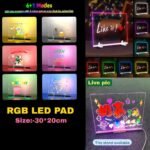 6+1 Modes RGB LED Acrylic Notepad Reusable Board with Stand | 30 x 20 cm (No. 8300, MOQ 3)