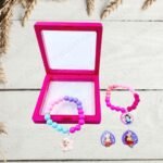 Princess Multicolor Bead Bracelet For Girls (No. HA-160, 1 Box | 12 Bracelets)