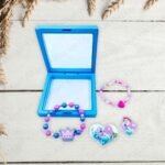 Princess Purple Blue Bead Bracelet For Girls (No. HA-170, 1 Box | 12 Bracelets)