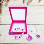 Rainbow Unicorn Bead Bracelet For Girls (No. HA-171, 1 Box | 12 Bracelets)