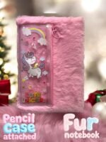 A5 Fur Diary Attached Pencil Case For Kids (No. D-1205, Assorted Prints, MOQ 4) - Image 2