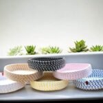 Round Jute Dry Fruits Tray Assorted Colors (Model No. 38, MOQ 3)