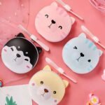 Portable 3 in 1 Cartoon LED Makeup Mirror Light with USB Mini Fan (No. 1148, MOQ 6)