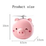 Portable 3 in 1 Cartoon LED Makeup Mirror Light with USB Mini Fan (No. 1148, MOQ 6) - Image 2