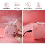 Portable 3 in 1 Cartoon LED Makeup Mirror Light with USB Mini Fan (No. 1148, MOQ 6) - Image 4