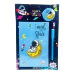 Gift Set - A5 Ruled Soft Bound Diary with Pen & Badge (No. D-1204, MOQ 4) - Image 2