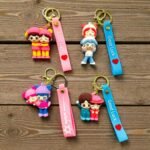 Cute Dolls Theme Hanging Ring 3D Rubber Keychain (MOQ 6)