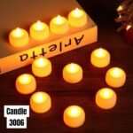 Line Design Plastic LED Tea Light Candle | Pack of 24 Pcs (No. 3006)