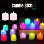 Multicolor Plastic LED Tea Light Candle | Pack of 24 Pcs (No. 3031)
