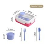 Stainless Steel Insulated Bento Lunch Box with Spoon & Fork, 3 Compartment with 1 Small Box, 750ML (No. 2555, MOQ 3) - Image 2