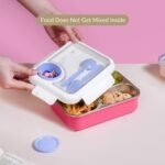 Stainless Steel Insulated Bento Lunch Box with Spoon & Fork, 3 Compartment with 1 Small Box, 750ML (No. 2555, MOQ 3) - Image 3
