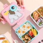 Cute 3D Elephant Shaped Bento Lunch Box for School & Office with Cutlery | Leak-Proof BPA Free (No. 7115, MOQ 3) - Image 2