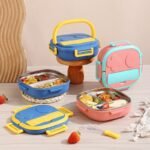 Pink and Blue Steel Lunch Box (No. 6123, MOQ 3)