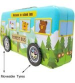 Triple Layer Bus Metal Pencil/Geometry Box with Moving Tyres School Bus Pencil Box for Kids (No. 679-28, MOQ 4) - Image 2