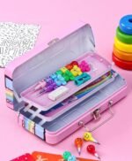 Triple Layer Bus Metal Pencil/Geometry Box with Moving Tyres School Bus Pencil Box for Kids (No. 679-28, MOQ 4) - Image 4