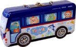 Triple Layer Bus Metal Pencil/Geometry Box with Moving Tyres School Bus Pencil Box for Kids (No. 679-28, MOQ 4) - Image 5