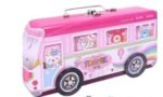 Triple Layer Bus Metal Pencil/Geometry Box with Moving Tyres School Bus Pencil Box for Kids (No. 679-28, MOQ 4) - Image 6