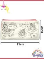Color Your Own Cartoon Zipper Pencil Pouch DIY Craft Kit for Kids (No. D-1208, MOQ 12) - Image 3