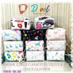Faux Leather Utility Pouches | Pack of 6 Pcs (No. D-1228, Assorted Design)