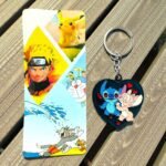 Stitch & Angel Cartoon Heart Metal Revolving Keychain (MOQ 4)