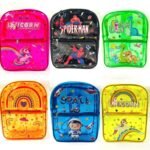 Transparent Multi Character School Bags Assorted Prints | Size 13x10" (No. SB-036, Assorted Prints, MOQ 4)