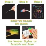 Astronaut 3D Scratch book diary with wooden stylus, rainbow paper sheets (No. SB-001, MOQ 6) - Image 3