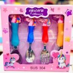 Unicorn Spoon and Fork Cutlery set for Babies and Kids - Stainless Steel (No. CS-6599, MOQ 4)