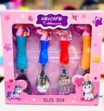 Unicorn Spoon and Fork Cutlery set for Babies and Kids - Stainless Steel (No. CS-6599, MOQ 4)