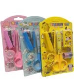 5-in-1 Cartoon Kawaii Stationery Set – Stapler with Scissor & Washi Tape (No. E-026, Assorted Prints, MOQ 6) - Image 2