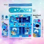 Astronaut/Unicorn Stationery Kit Set For Kids | 7 In 1 Cartoon School Items (No. D-8015, Assorted Prints, MOQ 4) - Image 2