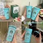 Flower Prints Pastel Blue Steel Tumbler 500ml (No. 25-60-38)