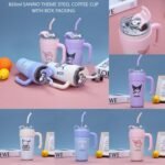 Sanrio Steel Tumbler with Handle 860ml (No. 4460, Assorted Color, MOQ 2)