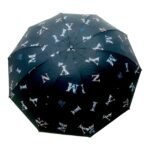 3 Fold Manual Open Satin Printed Umbrella, Rain and Sun Protective (Design 01) - Image 3