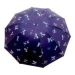 3 Fold Manual Open Satin Printed Umbrella, Rain and Sun Protective (Design 01) - Image 5