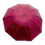 3 Fold Manual Open Satin Printed Umbrella, Rain and Sun Protective (Design 05) - Image 4