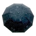 3 Fold Manual Open Satin Printed Umbrella, Rain and Sun Protective (Design 05) - Image 6