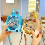 Bear Shaped Water Bottle With Straw With Strap l 1000ML (Random Color, Model No 1988, MOQ 2)