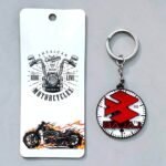 Bajaj Red and White Metal Revolving Keychain (MOQ 4)