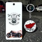 Honda Red and White Metal Revolving Keychain (MOQ 4)